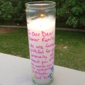 Memorial Candle lit to honor Sophie's donor